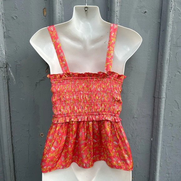 J Crew Smocked featherweight satin tank top, BNWT, size M - Picture 6 of 10